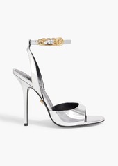 Versace - Embellished mirrored-leather sandals - Metallic - EU 36