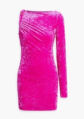 Versace - One-sleeve cutout crushed-velvet mini dress - Pink - IT 38