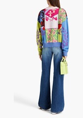 Versace - Patchwork-effect wool and cotton-blend sweater - Pink - IT 38