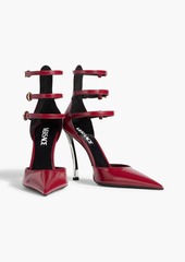 Versace - Pin-Point glossed-leather pumps - Burgundy - EU 38.5