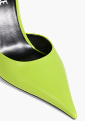 Versace - Pin-Point studded neon leather pumps - Green - EU 38