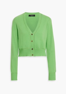 Versace - Pointelle-trimmed cashmere and wool-blend cardigan - Green - IT 44