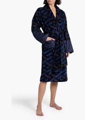 Versace - Printed cotton-terry robe - Blue - M