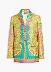 Versace - Printed silk-twill blazer - Green - IT 36