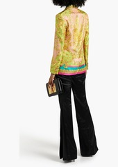 Versace - Printed silk-twill blazer - Green - IT 36