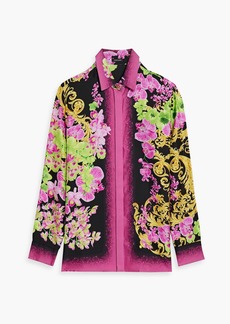 Versace - Printed silk-twill shirt - Pink - IT 38