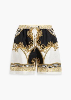 Versace - Printed silk-twill shorts - Yellow - IT 42
