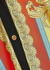 Versace - Printed twill-paneled ribbed silk and cotton-blend mini shirt dress - Black - IT 42