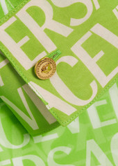 Versace - Pussy-bow logo-print silk-crepe de chine top - Green - IT 42