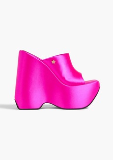 Versace - Satin wedge platform mules - Pink - EU 36