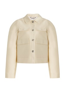 Versace - Silk-Blend Blouson Jacket - Neutral - IT 42 - Moda Operandi