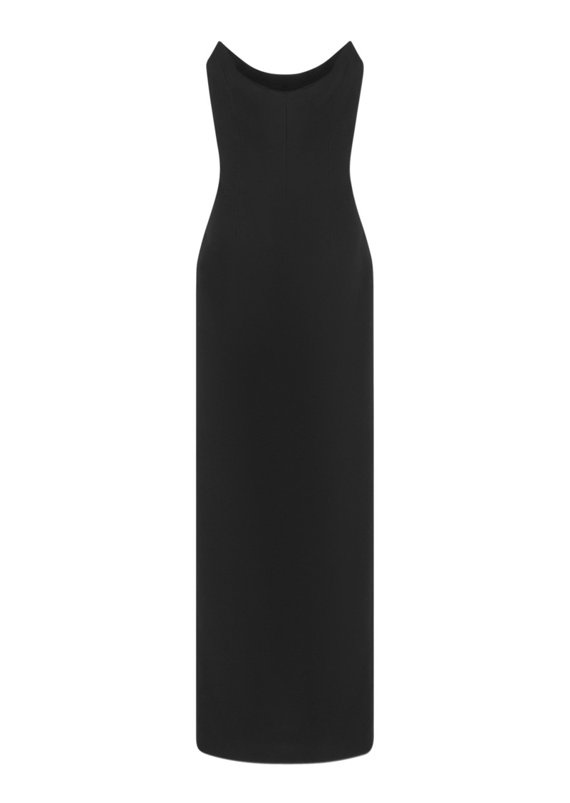 Versace - Strapless Bonded-Crepe Gown - Black - IT 38 - Moda Operandi