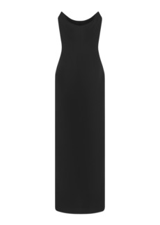 Versace - Strapless Bonded-Crepe Gown - Black - IT 40 - Moda Operandi