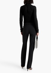 Versace - Twist-front ribbed wool and cashmere-blend top - Black - IT 38