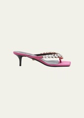 Versace 45mm Kitten-Heel Crystal Thong Sandals