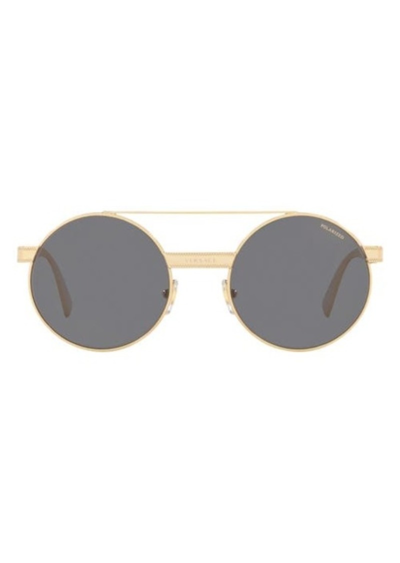 Versace 52mm Polarized Round Sunglasses