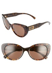 Versace 54mm Cat Eye Sunglasses in Havana/Brown Solid at Nordstrom