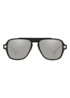 Versace 56mm Mirrored Aviator Sunglasses