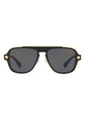 Versace 56mm Polarized Aviator Sunglasses