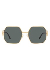 Versace 58mm Polarized Irregular Square Sunglasses