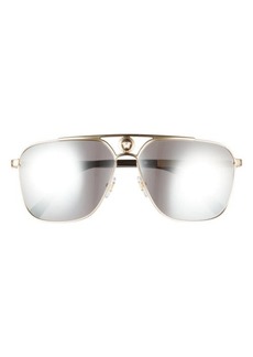 Versace 61mm Mirrored Aviator Sunglasses