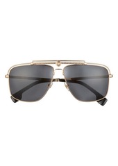 Versace 61mm Rectangular Aviator Sunglasses