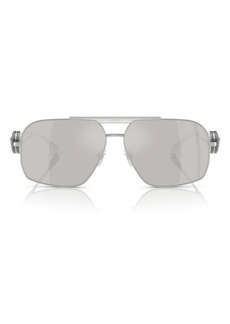 Versace 62mm Mirrored Oversize Irregular Sunglasses
