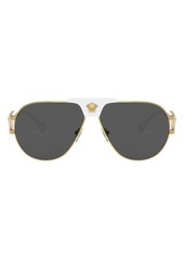 Versace 63mm Oversize Pilot Sunglasses