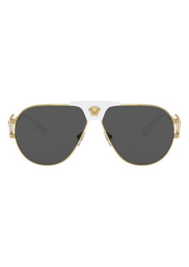 Versace 63mm Oversize Pilot Sunglasses