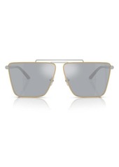 Versace 64mm Mirrored Oversize Pillow Sunglasses