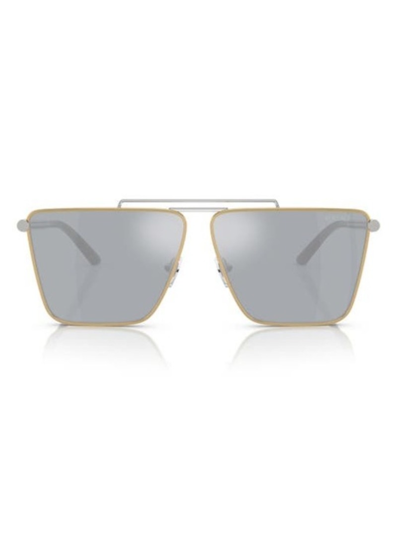 Versace 64mm Mirrored Oversize Pillow Sunglasses