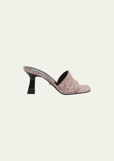 Versace 70mm Monogram Canvas Mule Sandals