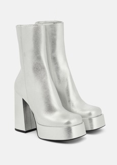 Versace Aevitas metallic leather platform ankle boots
