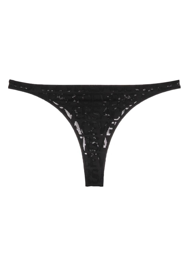 Versace Allover jacquard mesh thong