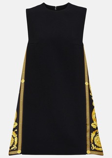 Versace Barocco crêpe and twill shift dress