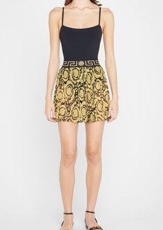 Versace Barocco-Print Pleated Mini Skirt
