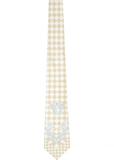 Versace Beige & White Shovel Tie