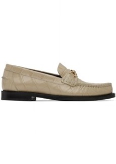 Versace Beige Croc-Effect Medusa '95 Loafers