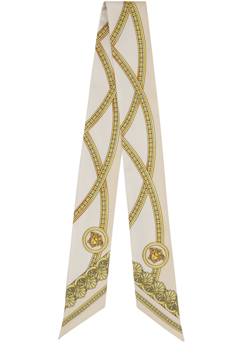 Versace Beige 'La Coupe des Dieux' Silk Scarf