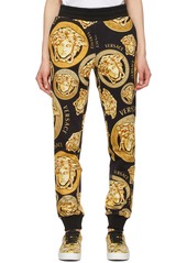 Versace Black & Gold Medusa Coin Lounge Pants
