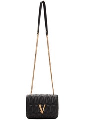 Versace Black & Gold Quilted Virtus Bag