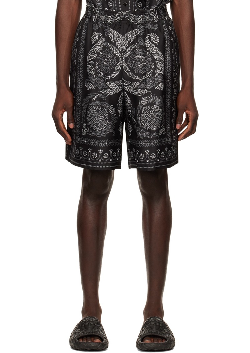 Versace Black Barocco Shorts