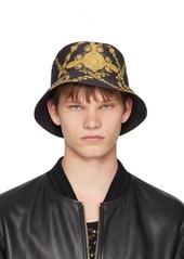 Versace Black Baroque Bucket Hat