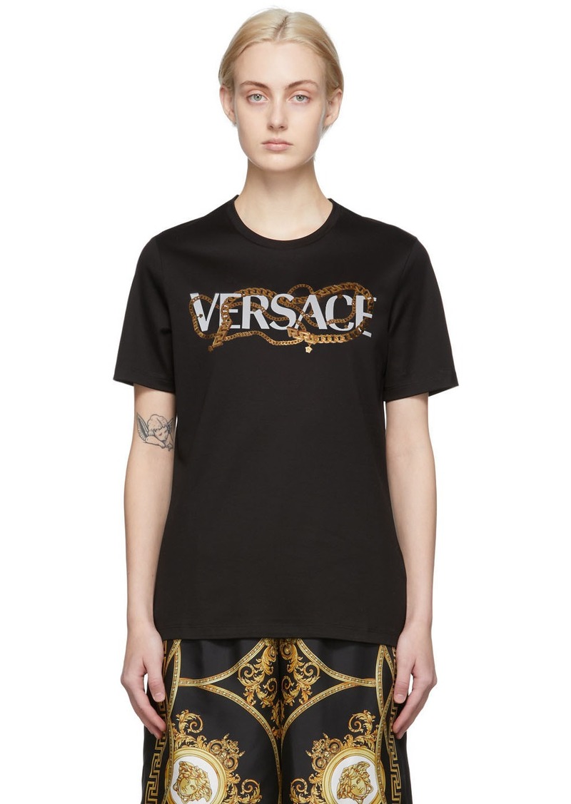 Versace Black Chain Logo T-Shirt