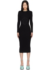 Versace Black Corset Midi Dress