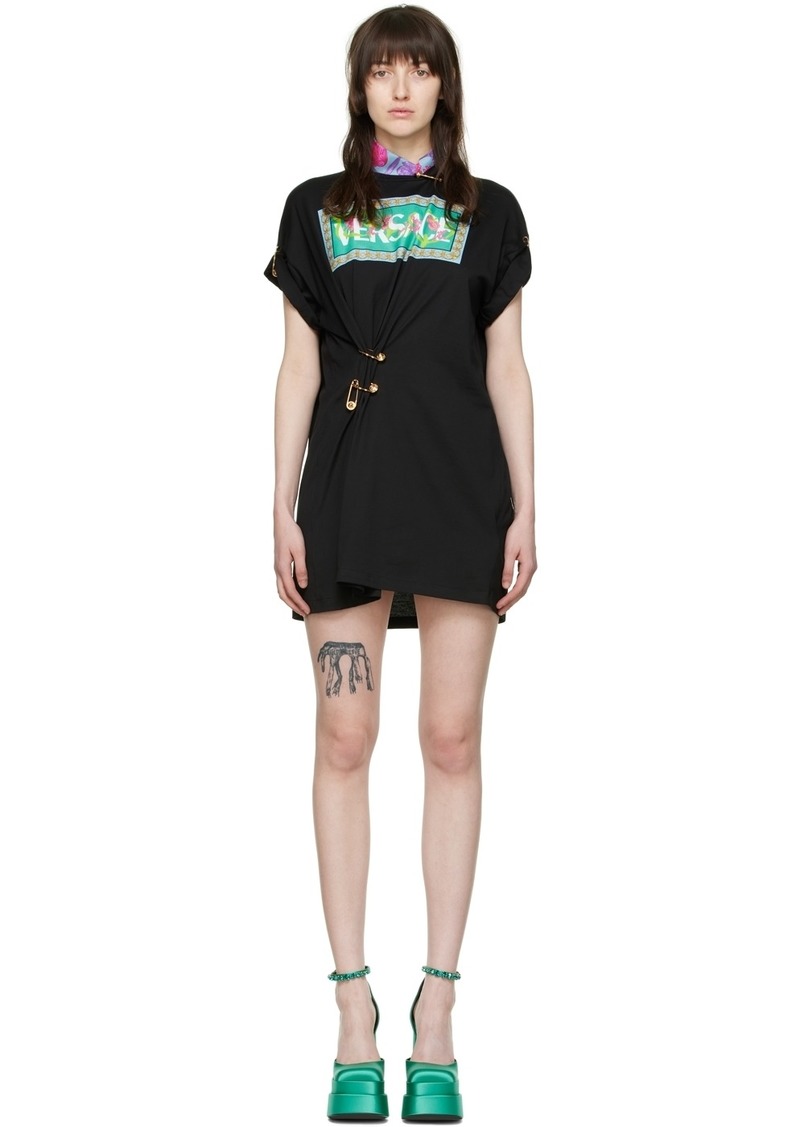 Versace Black Cotton Mini Dress