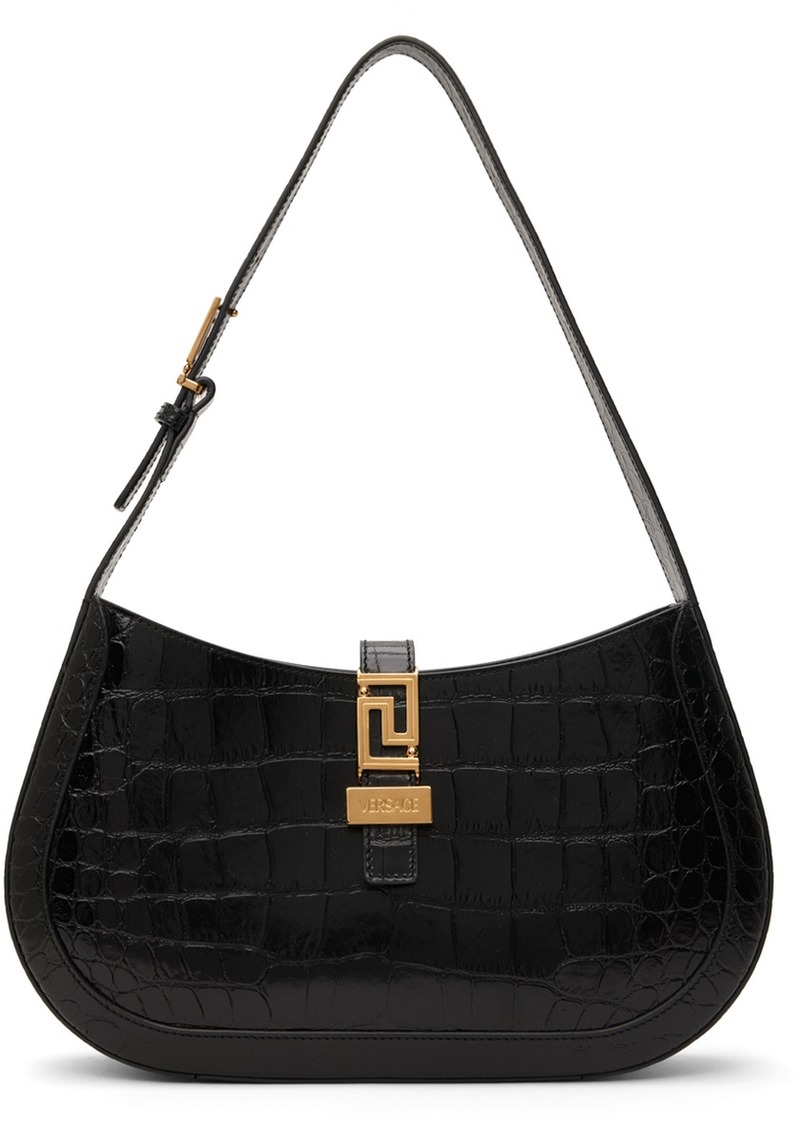 Versace Black Croc-Embossed Bag