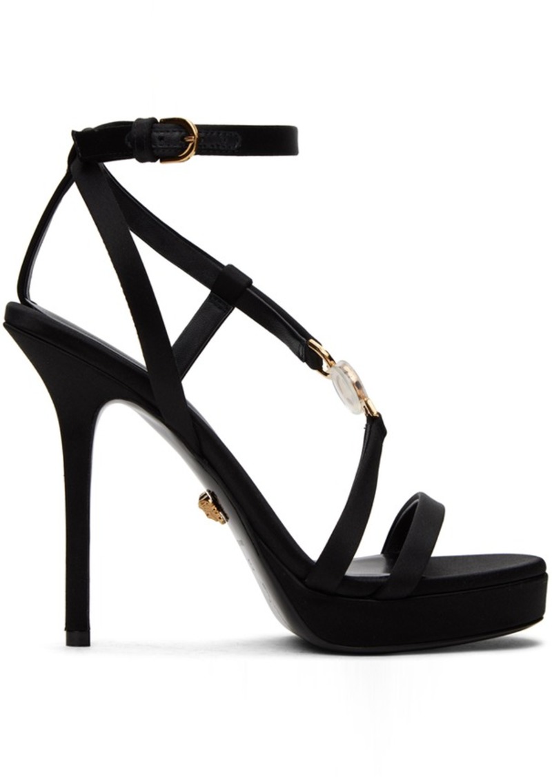 Versace Black Crystal Medusa '95 Heeled Sandals