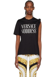 Versace Black 'Goddess' Rolled T-Shirt