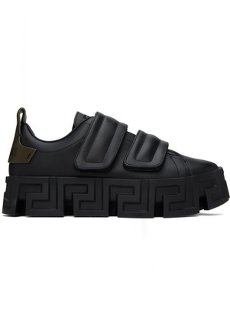 Versace Black Greca Portico Strap Sneakers